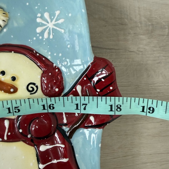 Hobby lobby, snowman Christmas, winter glass serving tray - Picture 4 of 4